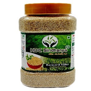 SIRIDHANYA Unpolished & Organic positive barnyard millet 900gm  (12 Months Shelf Life) packed in Jar organically grown from Andhra pradesh
