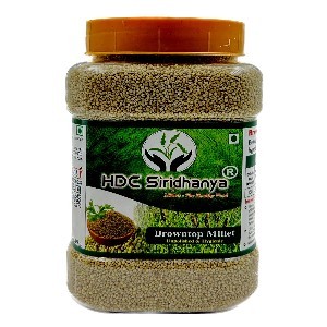 SIRIDHANYA Unpolished & Organic positive Brown_top Millet 900g Packed in Jar(12 Months Shelf Life) Organically Grown from Karnataka Gross wt 1kg.